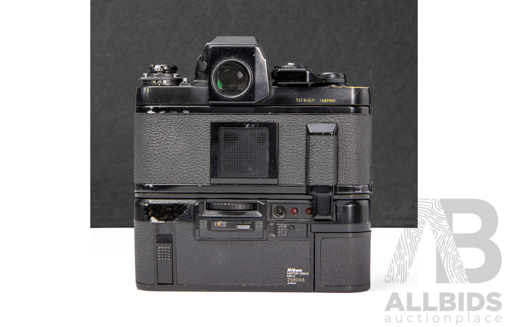 Nikon F3 35mm SLR Camera with Nikkor 105mm F/2.5 Lens and MD-4 Motor Drive