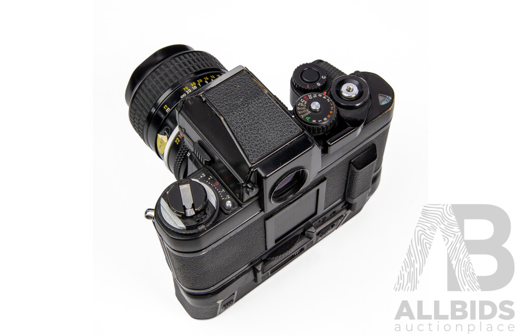 Nikon F3 35mm SLR Camera with Nikkor 105mm F/2.5 Lens and MD-4 Motor Drive