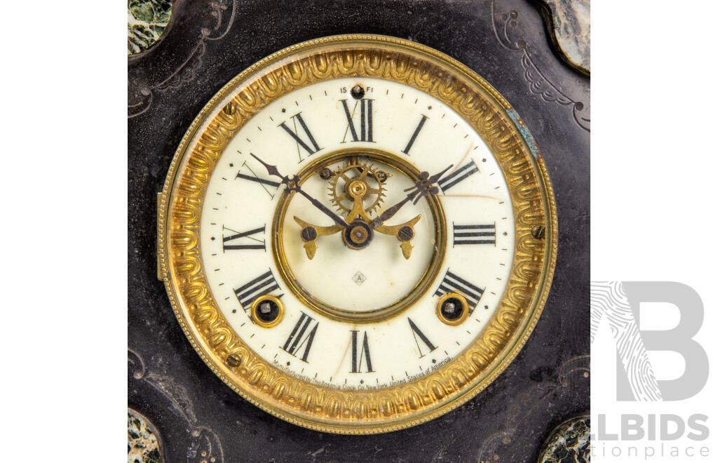 Black Marble Late 19th Century Mantle Clock
