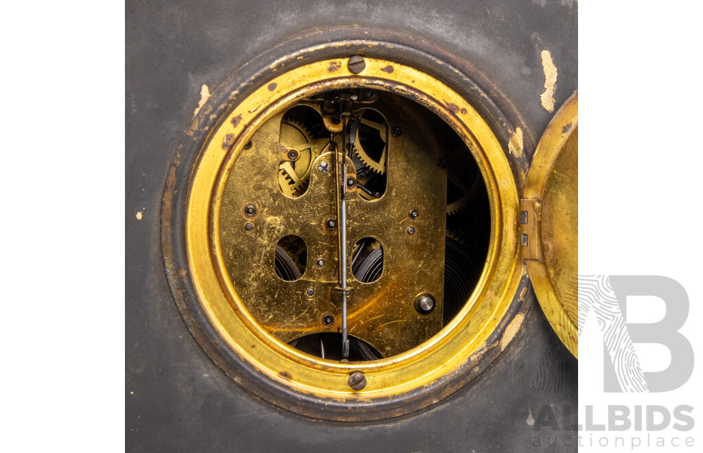 Black Marble Late 19th Century Mantle Clock