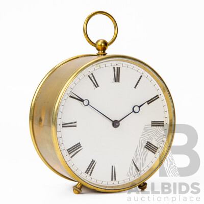 Vintage French Brass Drum Clock