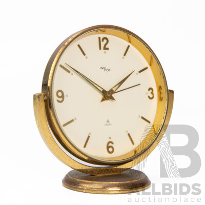 Vintage Swiss Imhof Eight Day Mechanical Desk Clock