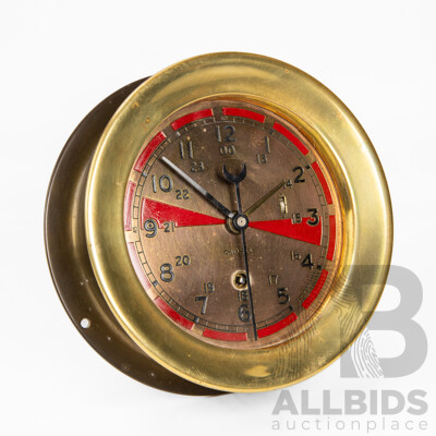 Vintage Brass Chelsea Porthole Clock