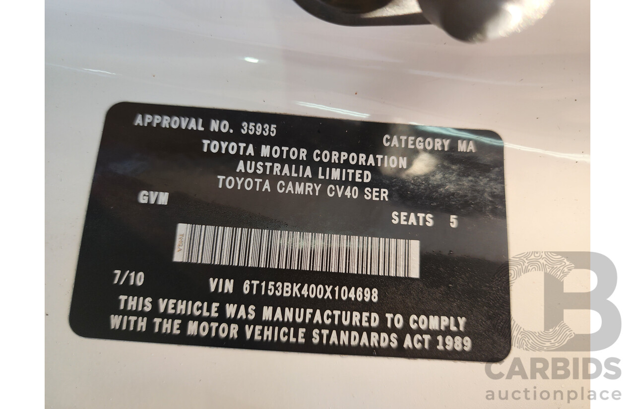 7/2010 Toyota Camry Altise ACV40R 09 UPGRADE 4d Sedan White 2.4L