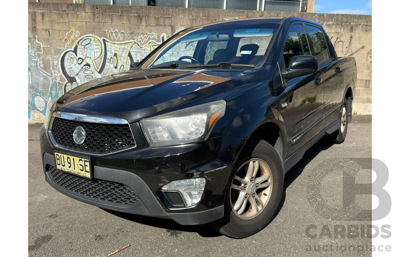 03/2013 Ssangyong Actyon Sports SX (4x4) 4x4 Q100 MY12 Double Cab Utility Black 2.0L