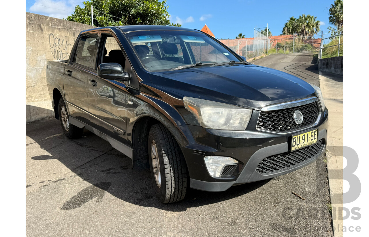 03/2013 Ssangyong Actyon Sports SX (4x4) 4x4 Q100 MY12 Double Cab Utility Black 2.0L