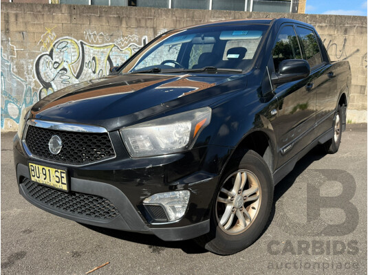 03/2013 Ssangyong Actyon Sports SX (4x4) 4x4 Q100 MY12 Double Cab Utility Black 2.0L