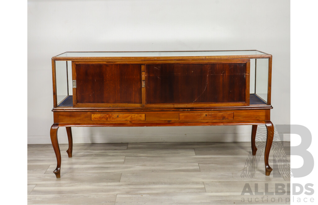 Edwardian Mahogany Elevated Display Case