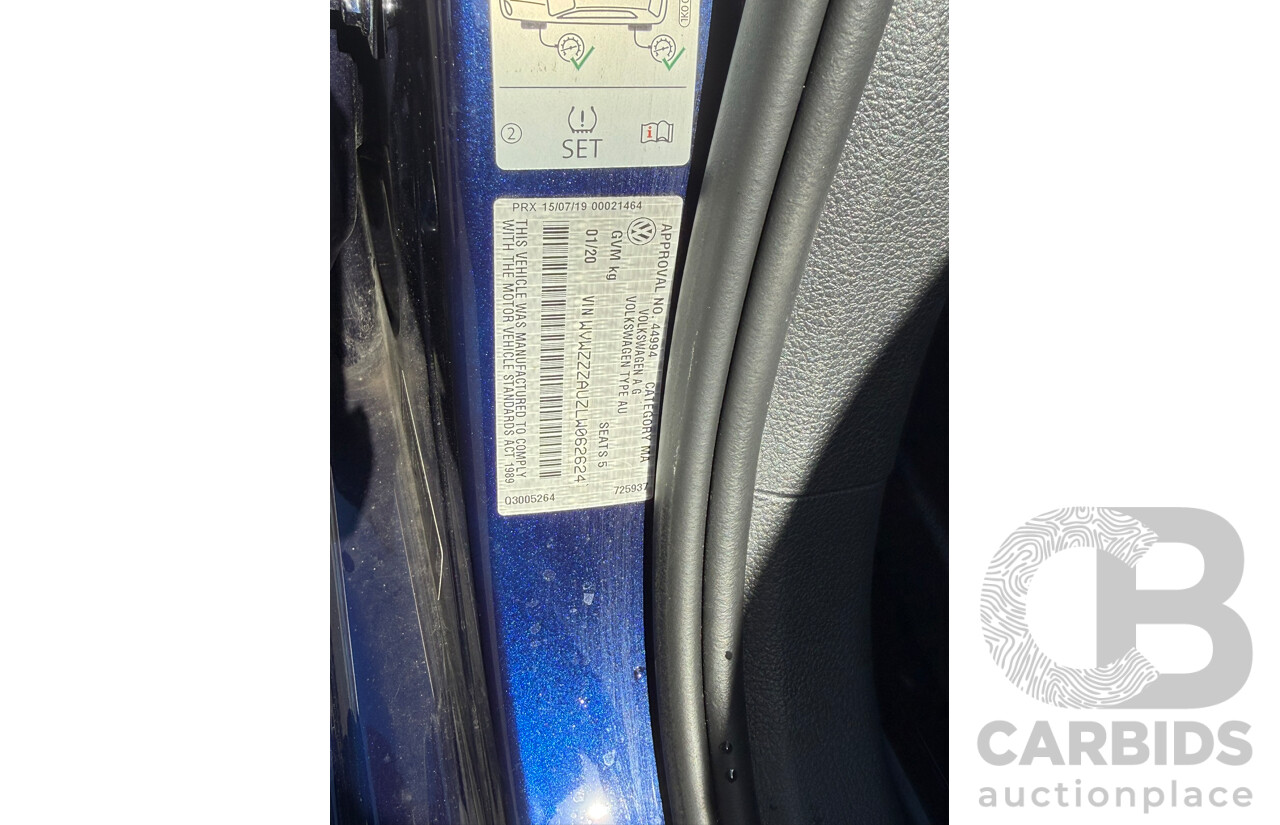 01/2020 Volkswagen Golf 110 TSI Highline FWD AU MY20 5 Door Hatchback Blue 1.4L