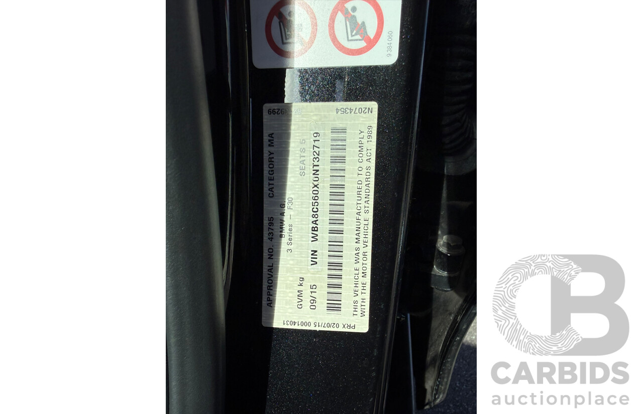 08/2015 Bmw 320d Sport Line RWD F30 MY15 UPGRADE 4Door Sedan Black 2.0L