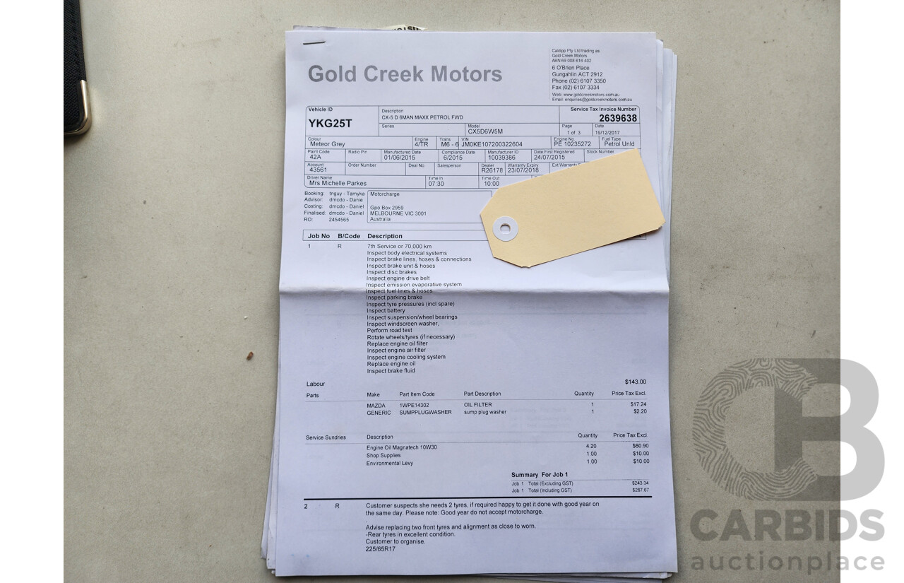 6/2015 Mazda Cx-5 MAXX (4x2) MY15 4d Wagon Grey 2.0L