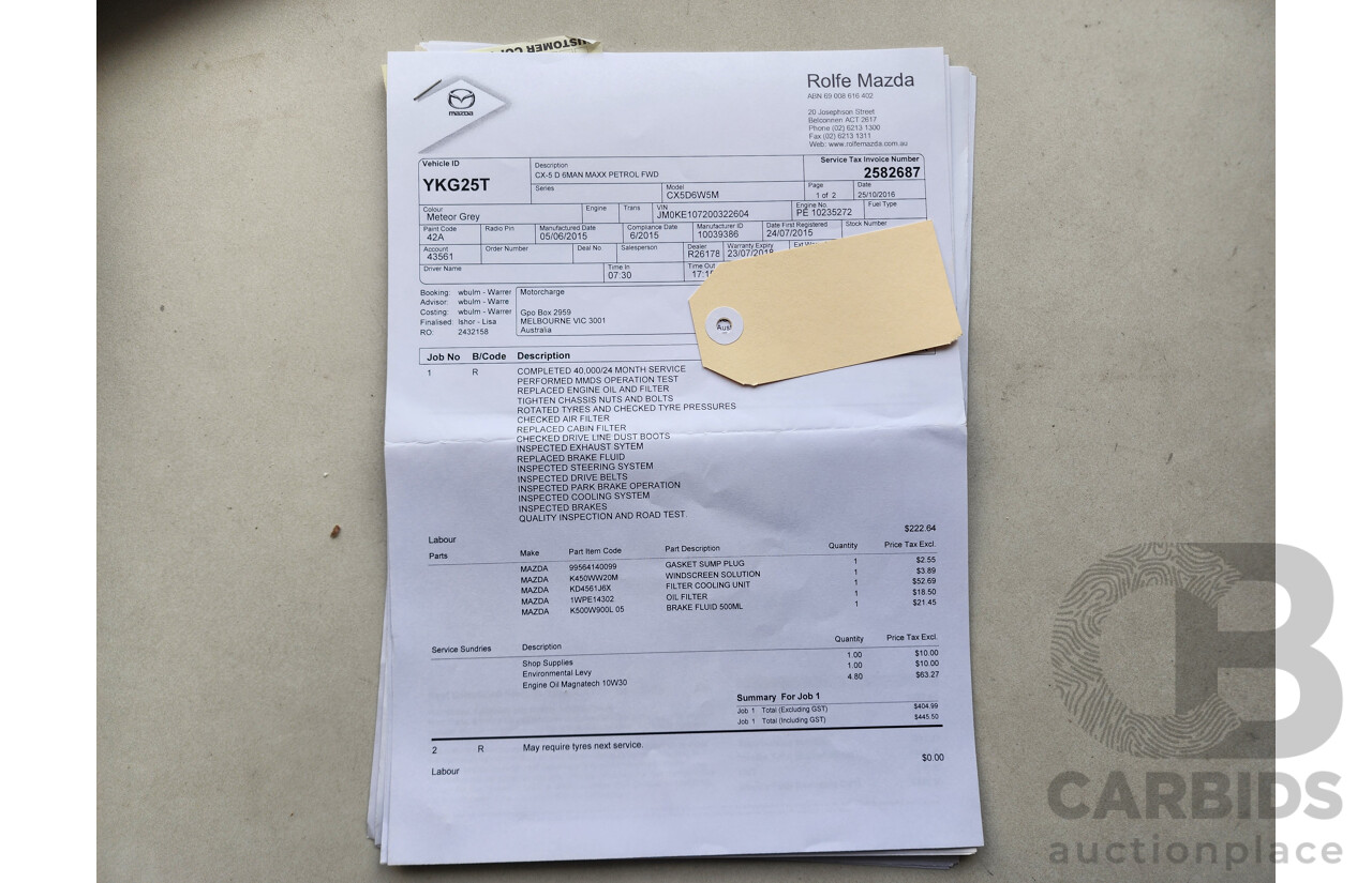 6/2015 Mazda Cx-5 MAXX (4x2) MY15 4d Wagon Grey 2.0L