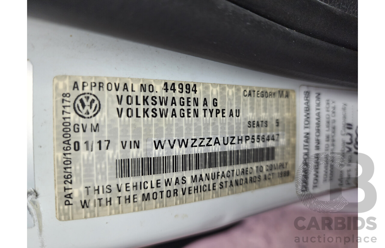 1/2017 Volkswagen Golf 92 TSI Trendline AU MY17 4d Wagon White 1.4L