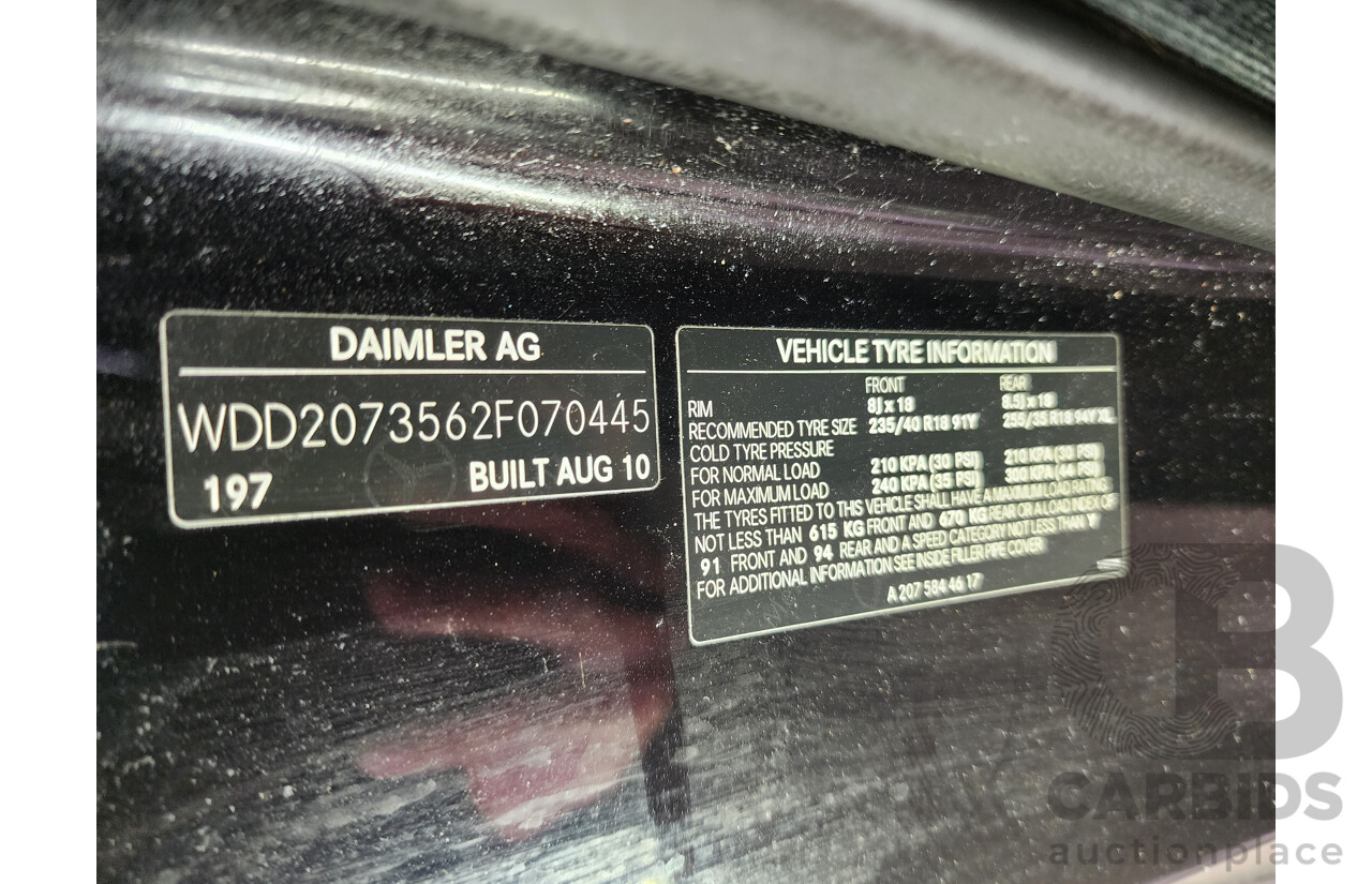 9/2010 Mercedes-Benz E350 Avantgarde 207 2d Coupe Black 3.5L
