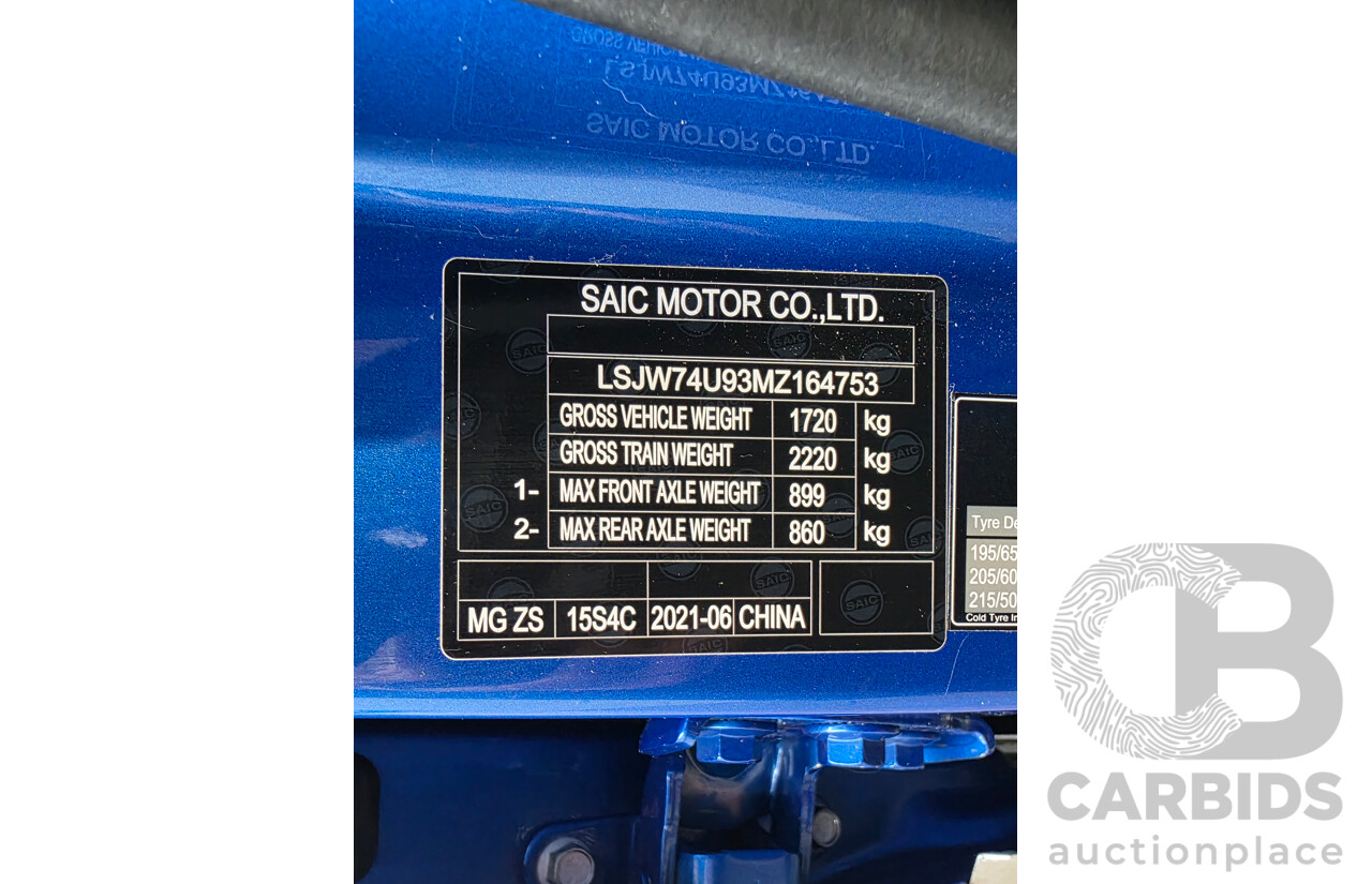 11/2021 MG ZS Excite AZS1 MY21 4d Wagon Laser Blue Metallic 1.5L