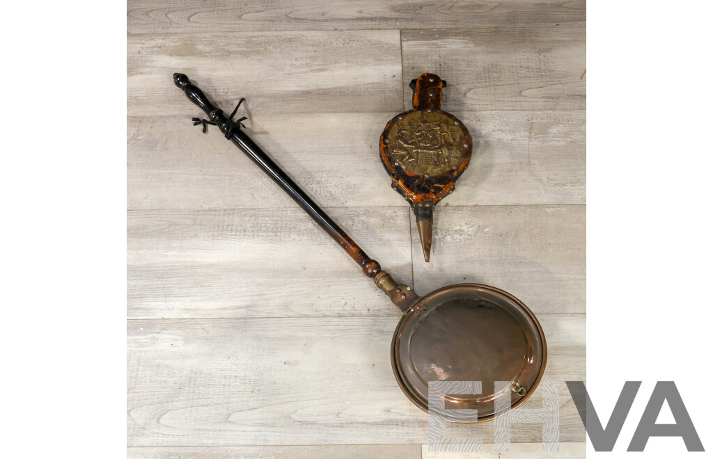 Vintage Copper Bed Warmer
