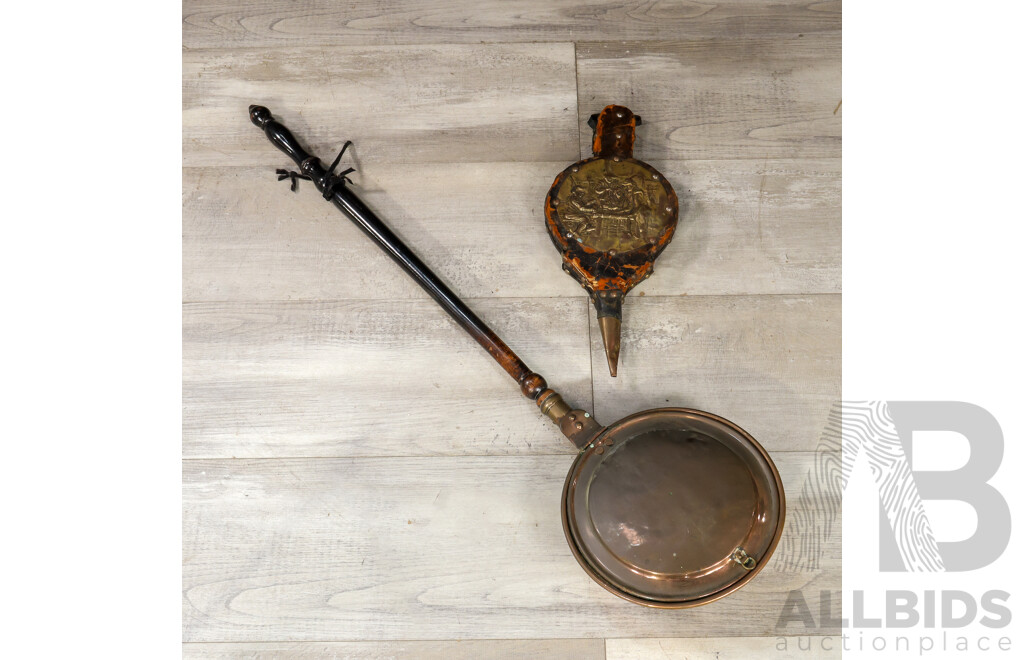 Vintage Copper Bed Warmer