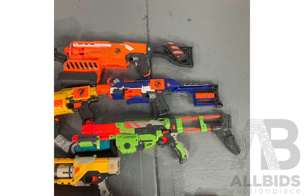 Large Collection Nerf Guns with Bullets and More