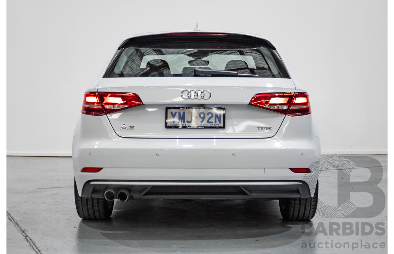 07/2017 Audi A3 Sport Sportback MY18 8V 4d Hatch Glacier White Metallic Turbo 2.0L