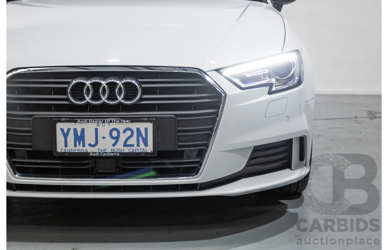 07/2017 Audi A3 Sport Sportback MY18 8V 4d Hatch Glacier White Metallic Turbo 2.0L