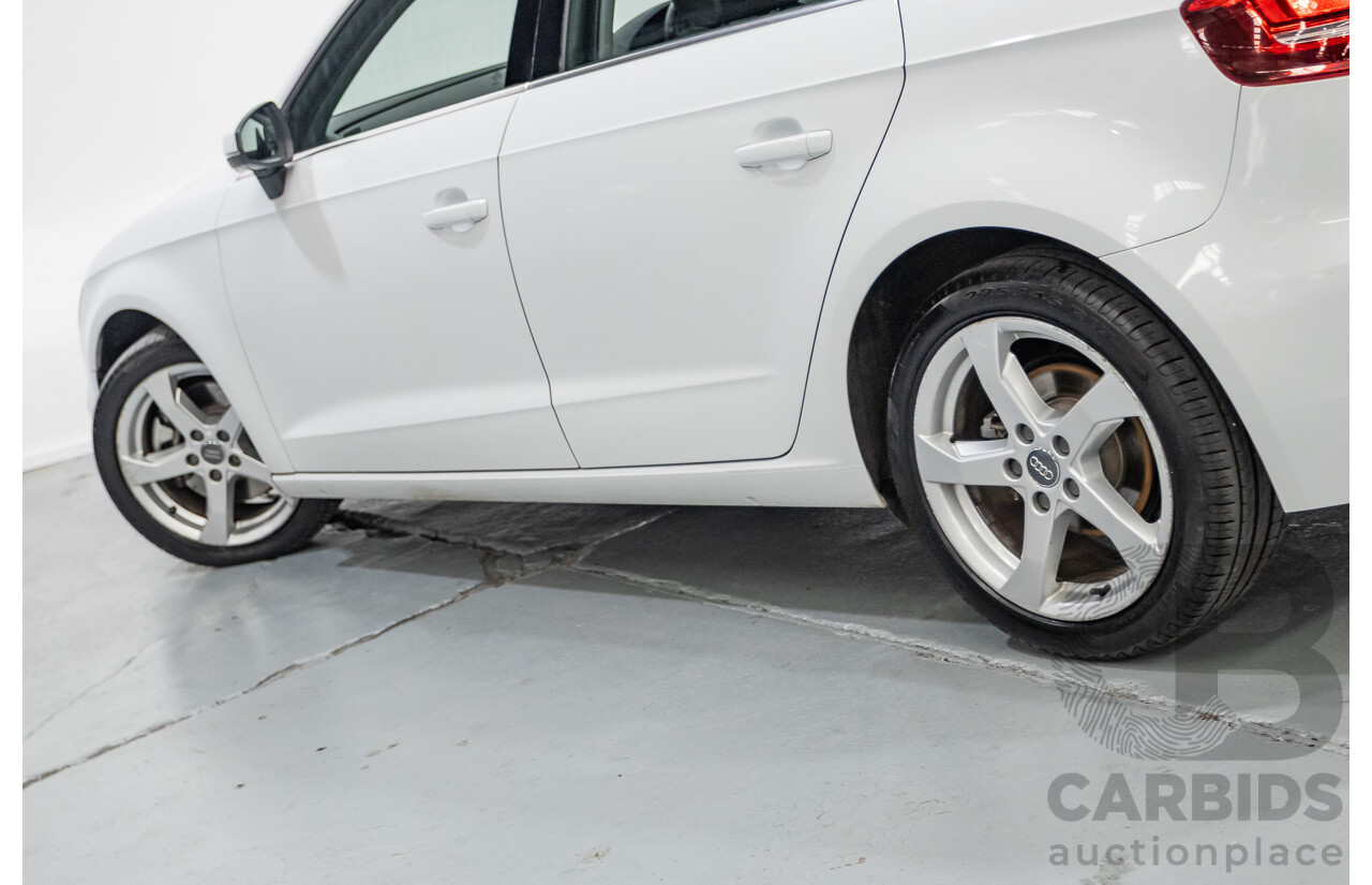 07/2017 Audi A3 Sport Sportback MY18 8V 4d Hatch Glacier White Metallic Turbo 2.0L