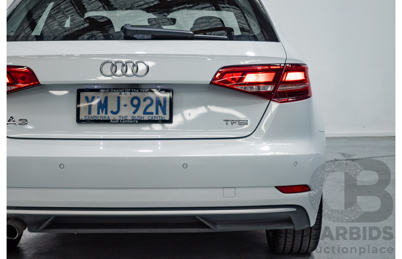 07/2017 Audi A3 Sport Sportback MY18 8V 4d Hatch Glacier White Metallic Turbo 2.0L