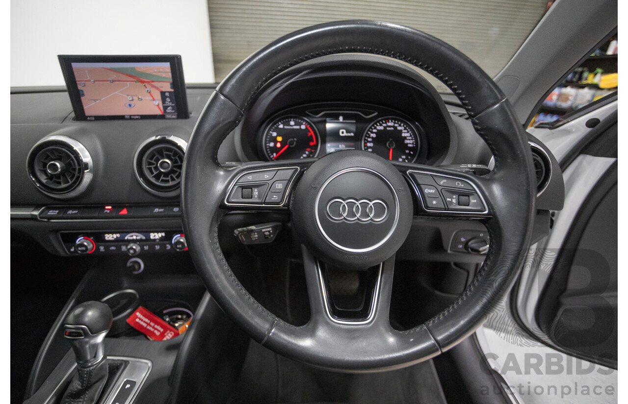 07/2017 Audi A3 Sport Sportback MY18 8V 4d Hatch Glacier White Metallic Turbo 2.0L