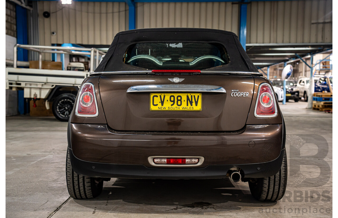 1/2012 Mini Cooper Cabrio R57 MY12 2d Convertible Hot Chocolate Metallic 1.6L