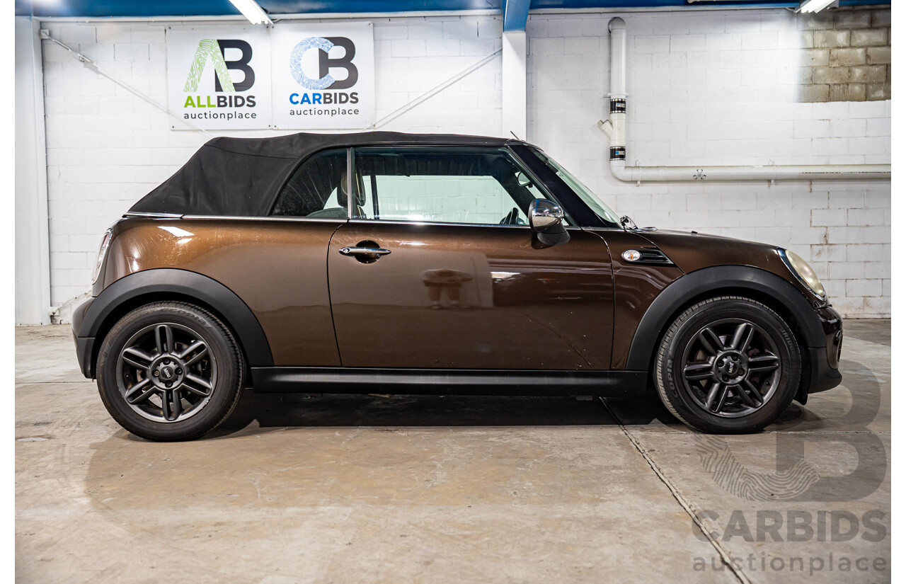 1/2012 Mini Cooper Cabrio R57 MY12 2d Convertible Hot Chocolate Metallic 1.6L