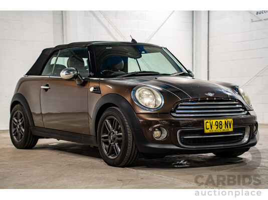 1/2012 Mini Cooper Cabrio R57 MY12 2d Convertible Hot Chocolate Metallic 1.6L