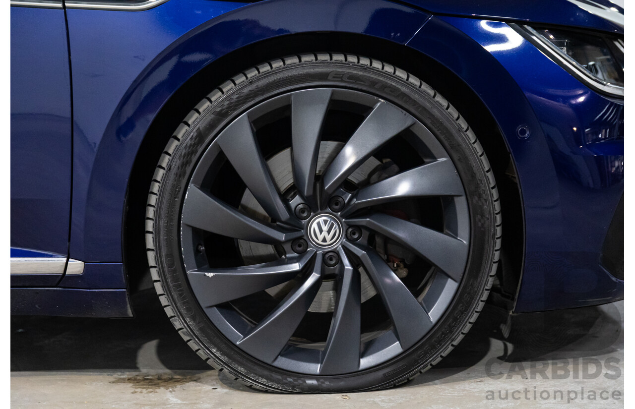 10/2017 Volkswagen Arteon 206TSI R-Line (AWD) MY18 5d Liftback Atlantic Blue Metallic Turbo 2.0L