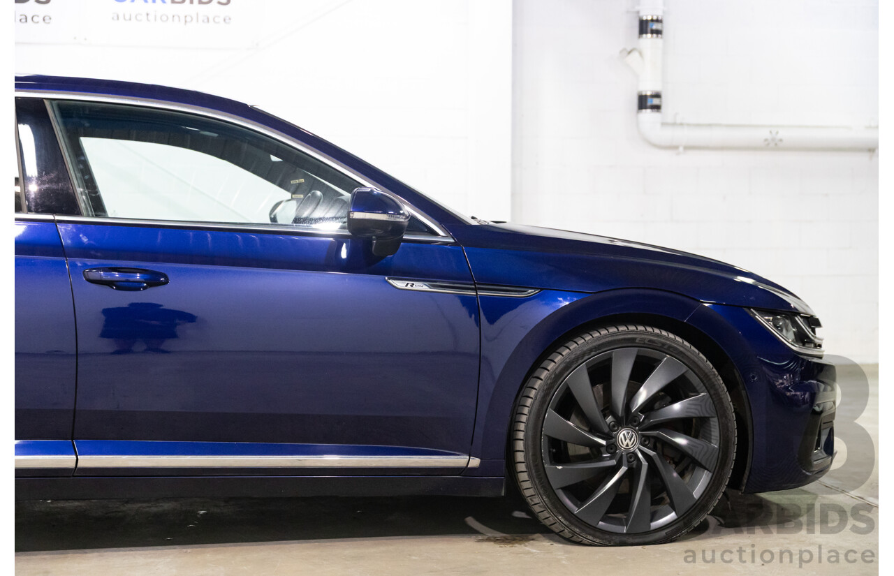 10/2017 Volkswagen Arteon 206TSI R-Line (AWD) MY18 5d Liftback Atlantic Blue Metallic Turbo 2.0L