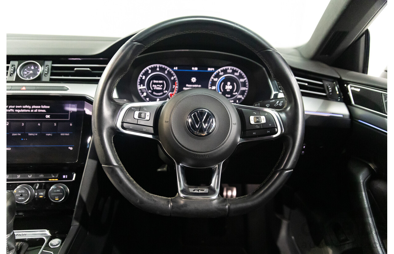 10/2017 Volkswagen Arteon 206TSI R-Line (AWD) MY18 5d Liftback Atlantic Blue Metallic Turbo 2.0L
