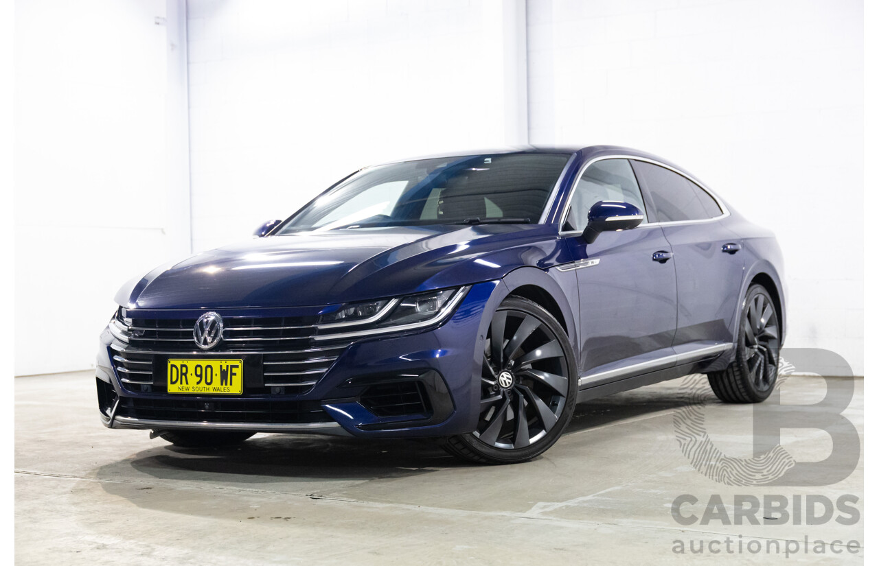 10/2017 Volkswagen Arteon 206TSI R-Line (AWD) MY18 5d Liftback Atlantic Blue Metallic Turbo 2.0L