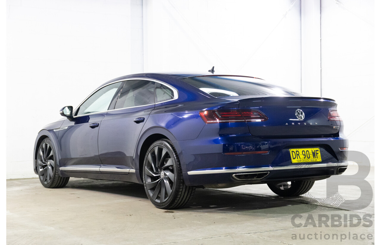 10/2017 Volkswagen Arteon 206TSI R-Line (AWD) MY18 5d Liftback Atlantic Blue Metallic Turbo 2.0L
