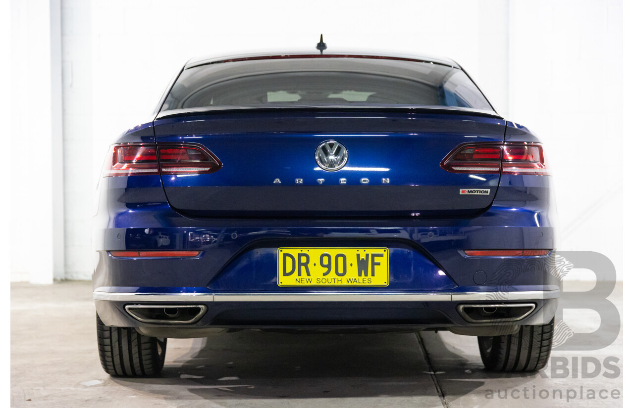 10/2017 Volkswagen Arteon 206TSI R-Line (AWD) MY18 5d Liftback Atlantic Blue Metallic Turbo 2.0L