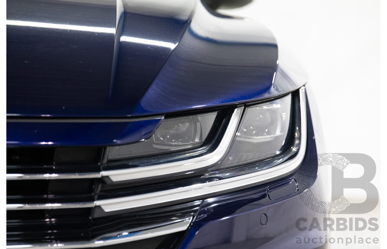 10/2017 Volkswagen Arteon 206TSI R-Line (AWD) MY18 5d Liftback Atlantic Blue Metallic Turbo 2.0L