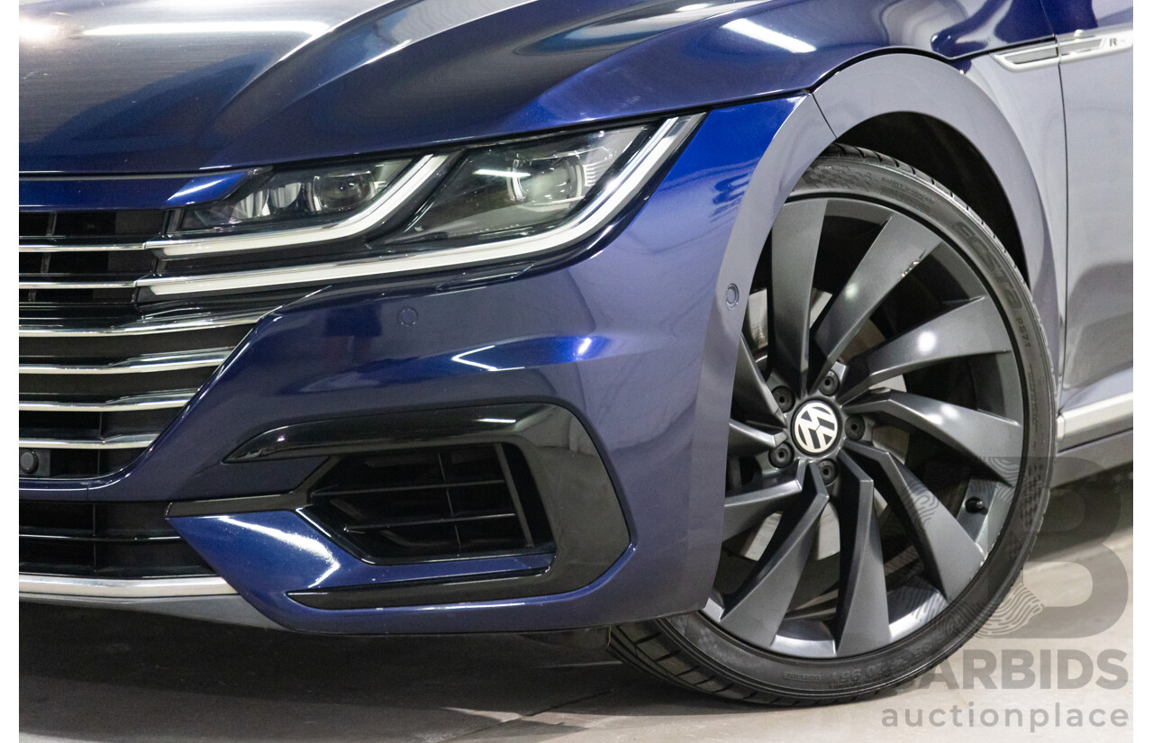 10/2017 Volkswagen Arteon 206TSI R-Line (AWD) MY18 5d Liftback Atlantic Blue Metallic Turbo 2.0L