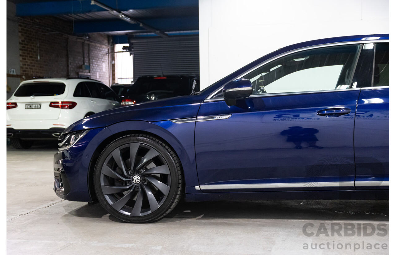 10/2017 Volkswagen Arteon 206TSI R-Line (AWD) MY18 5d Liftback Atlantic Blue Metallic Turbo 2.0L