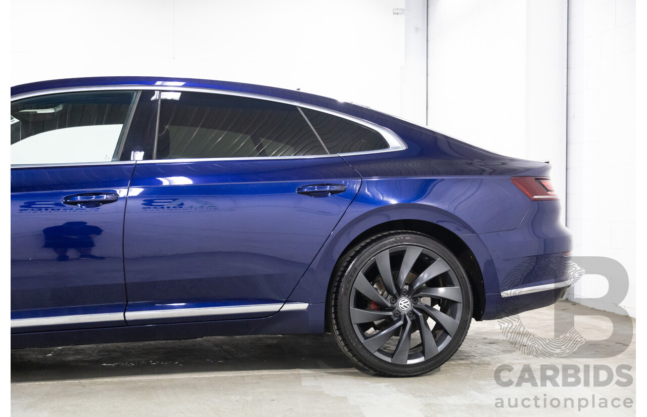 10/2017 Volkswagen Arteon 206TSI R-Line (AWD) MY18 5d Liftback Atlantic Blue Metallic Turbo 2.0L