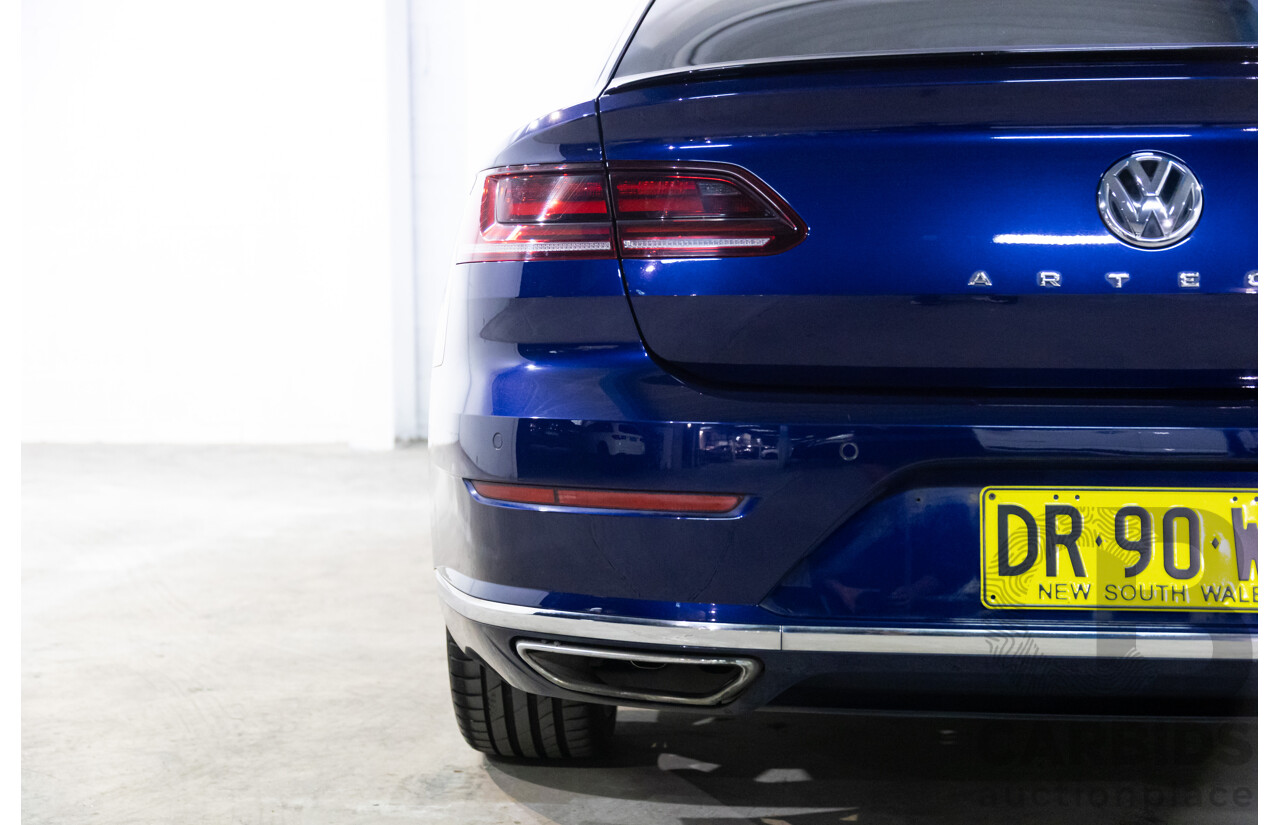 10/2017 Volkswagen Arteon 206TSI R-Line (AWD) MY18 5d Liftback Atlantic Blue Metallic Turbo 2.0L