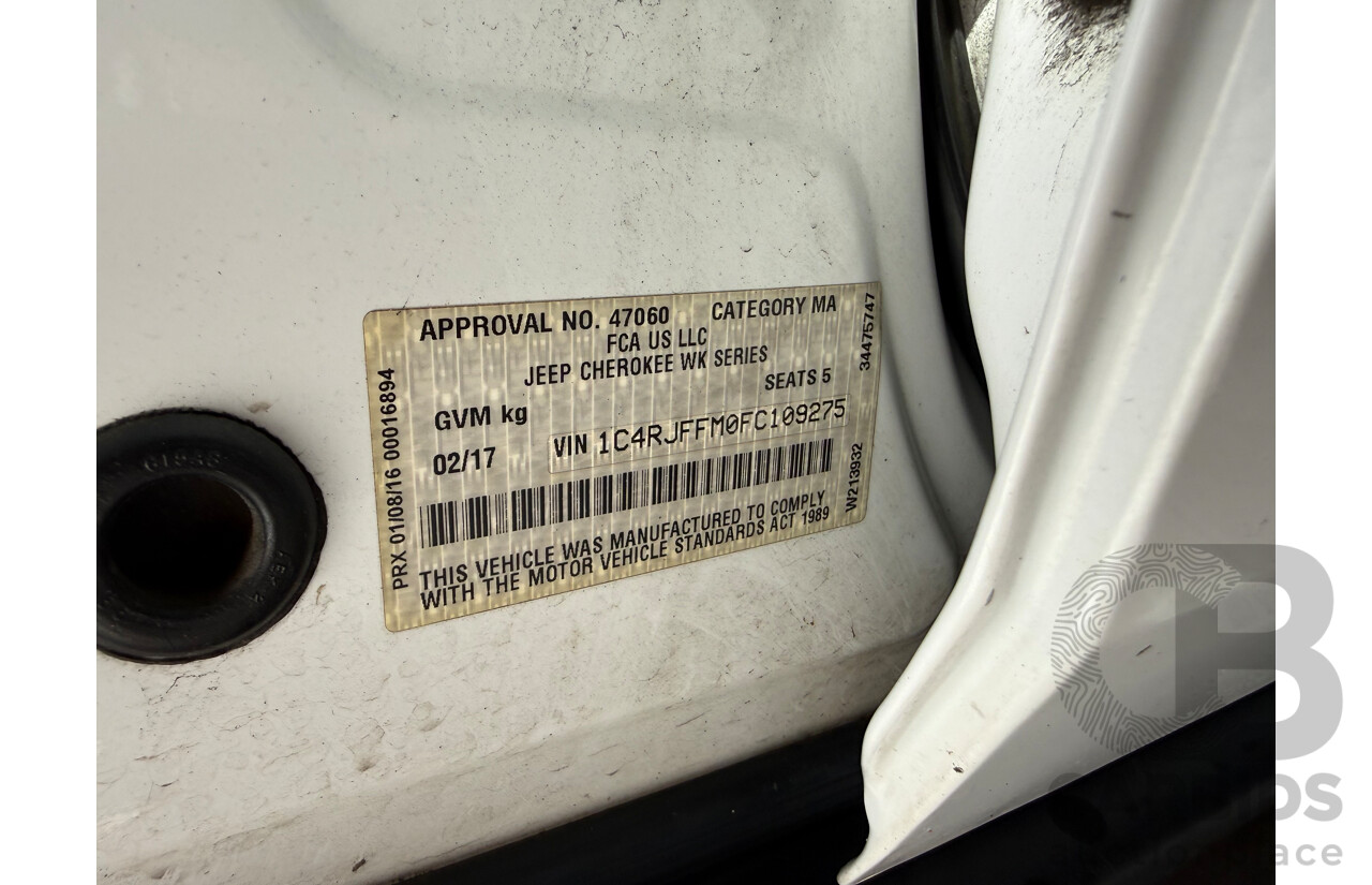 02/2017 Jeep Grand Cherokee Limited (4x4) WK MY15 4d Wagon Bright White Turbo Diesel V6 3.0L