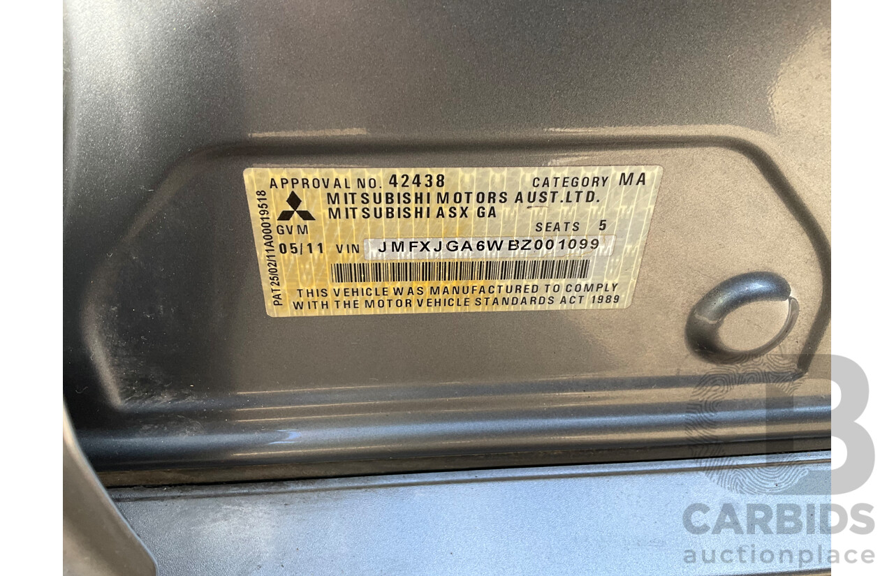 5/2011 Mitsubishi ASX Aspire (4WD) XA 4d Wagon Grey 1.8L