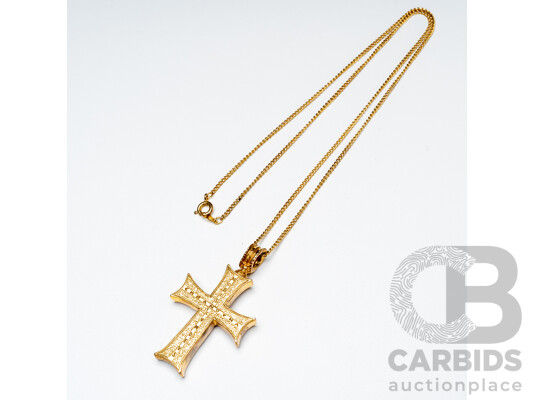 1660588 · Gold Tone Necklace & Latin Cross Pendant. Length - 51cms