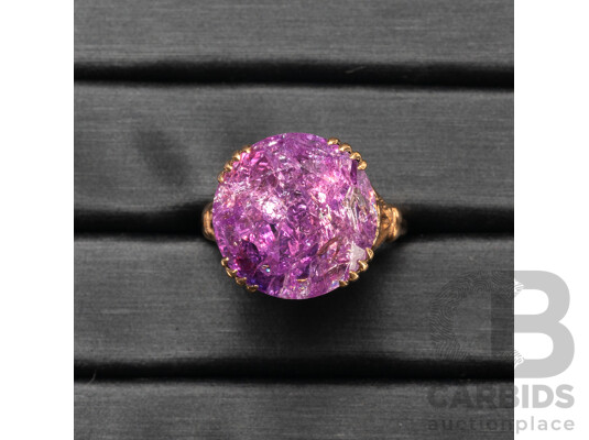 1660594 · Vintage 9ct Rose Gold Ring with Purple Sapphire - Size N