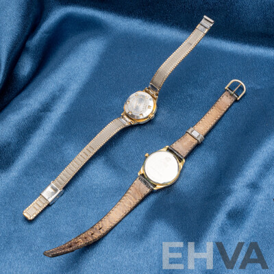 Vintage 12k Gold Filled Seiko Automatic 17 Jewels Hi-Beat Wristwatch - 2205-0240 & Calibri Quartz Watch - Lot of 2