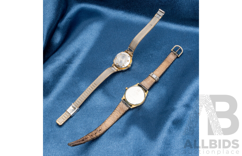Vintage 12k Gold Filled Seiko Automatic 17 Jewels Hi-Beat Wristwatch - 2205-0240 & Calibri Quartz Watch - Lot of 2