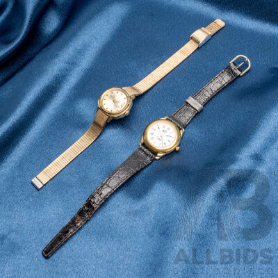 Vintage 12k Gold Filled Seiko Automatic 17 Jewels Hi-Beat Wristwatch - 2205-0240 & Calibri Quartz Watch - Lot of 2