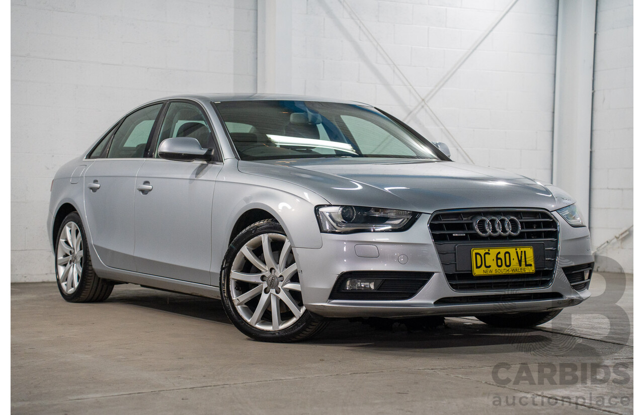 1/2014 Audi A4 2.0 TFSI Quattro B8 (8K) MY14 4d Sedan Floret Silver Metallic 2.0L