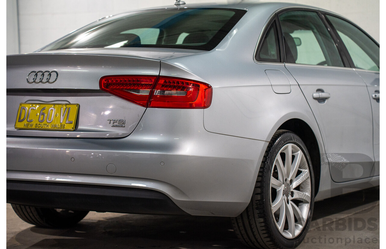 1/2014 Audi A4 2.0 TFSI Quattro B8 (8K) MY14 4d Sedan Floret Silver Metallic 2.0L